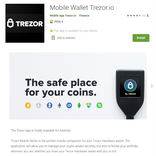 Google Play Store: Trezor app